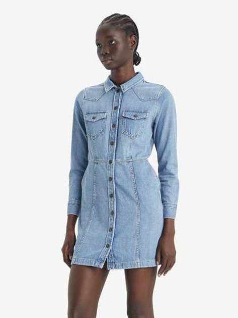 Акція на Плаття-сорочка коротке літнє жіноче Levi's Flynn Western Core Dress A7592-0001 M Ringi від Rozetka