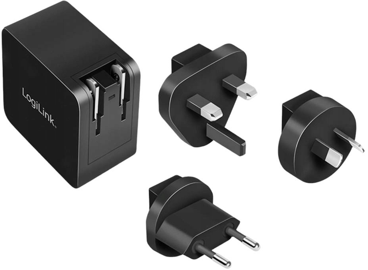 Мережевий зарядний пристрій Logilink USB Travel Charger USB-CF PA0302 Black (4052792069723) - зображення 1