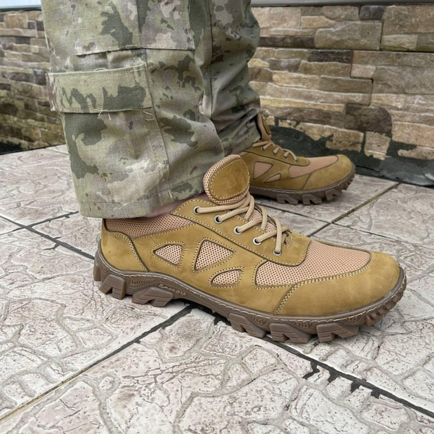 Кросівки чоловічі тактичні сітка ЗСУ (ЗСУ) 7101 40 р 26 см коричневі - зображення 2