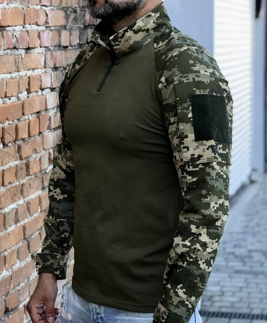 Рубашка мужская военная тактическая с липучками ВСУ (ЗСУ) Пиксель Ubaks Убакс 46 размер 7191 хаки - зображення 1