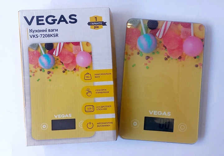 Весы кухонные стеклянные Vegas VKS-7208KSR - Фото 4 Весы кухонные стеклянные Vegas VKS-7208KSR - изображение 4