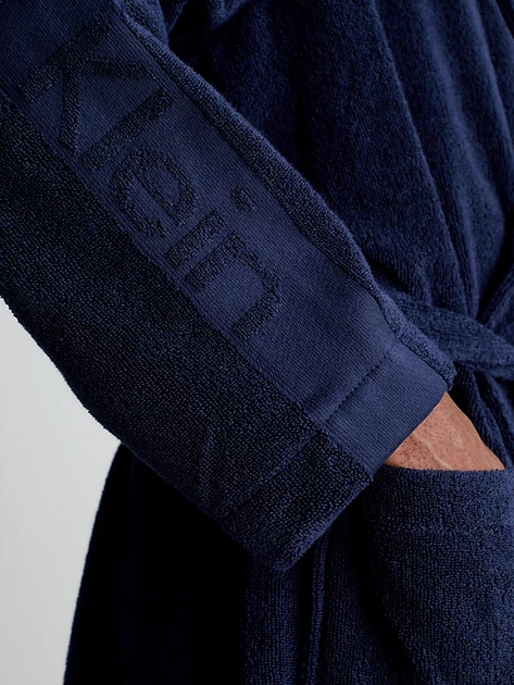 Szlafrok męski bawełniany Calvin Klein 000EM1159E-8SB S-M Granatowy (8719113813613) - obraz 4