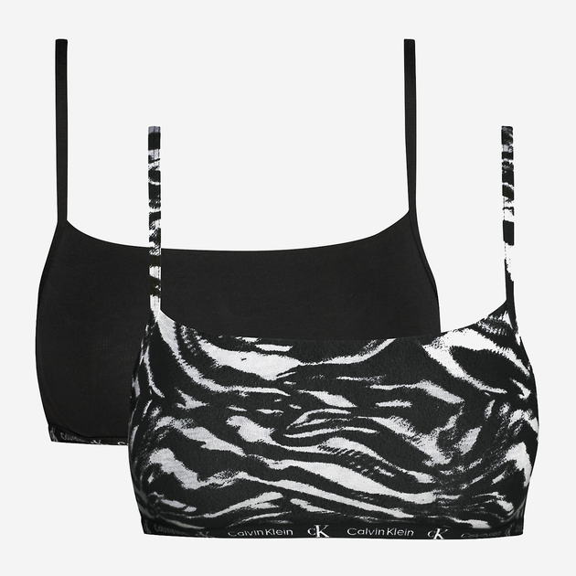 Zestaw biustonosze bawełniane Calvin Klein Underwear 000QF7215E-BIK M 2 szt. Czarny/Czarno-biały (8720107315785) - obraz 1