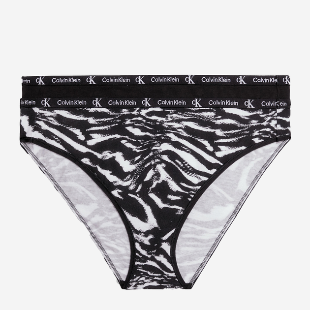 Набір трусиків сліпів жіночих бавовняних Calvin Klein Underwear 000QD3991E-BIK XS 2 шт Чорний/Різнокольоровий (8720107317550) - зображення 1