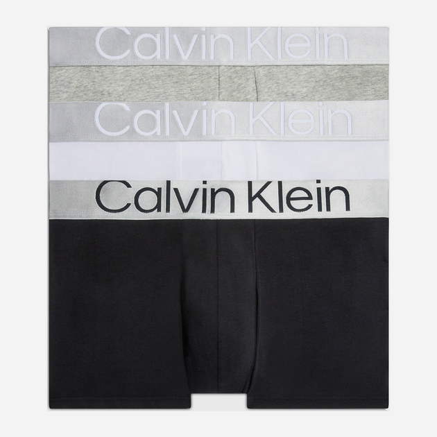 Набір трусів шорт чоловічих бавовняних Calvin Klein Underwear 000NB3130A-MPI S 3 шт Сірий/Чорний/Білий (8719855389902) - зображення 1