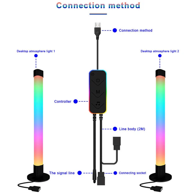 Настільна LED лампа RGB 5V Panel 2 - зображення 4