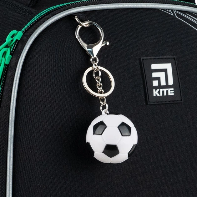 Рюкзак школьный каркасный ортопедический для первоклассника Kite Education Football, для мальчиков, черный (K24-555S-9) - изображение 2