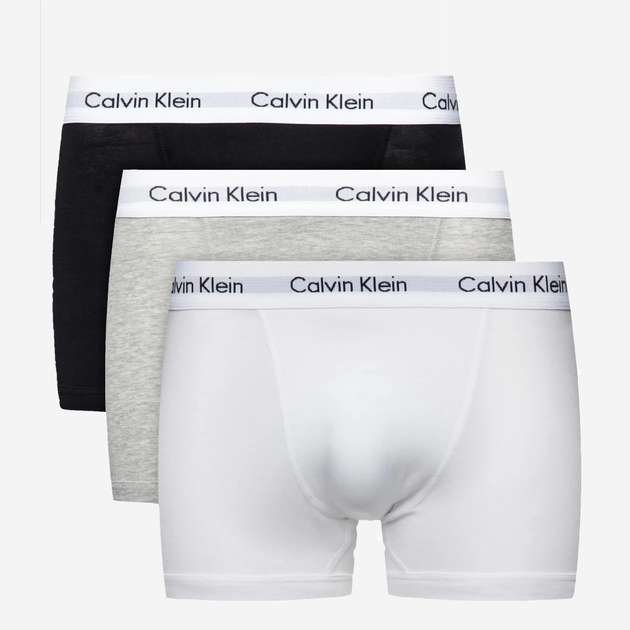 Набір трусів шорт чоловічих бавовняних Calvin Klein Underwear 0000U2662G-998 XL 3 шт Сірий/Чорний/Білий (5051145189278) - зображення 1