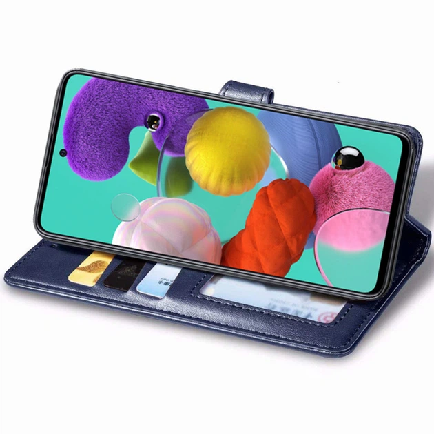 Чехол книжка на Samsung Galaxy A51 / для самсунг галакси А51 искусственная кожа (Blue) Синий - Фото 3 Чехол книжка на Samsung Galaxy A51 / для самсунг галакси А51 искусственная кожа (Blue) Синий - изображение 3