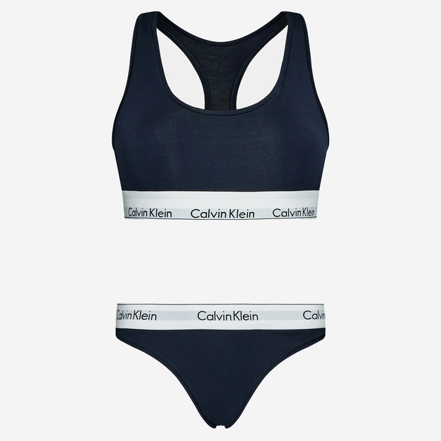 Komplet bielizny damskiej (top + majtki tanga) Calvin Klein Underwear 000QF6703E-0PP L Czarny (8720107899285) - obraz 3