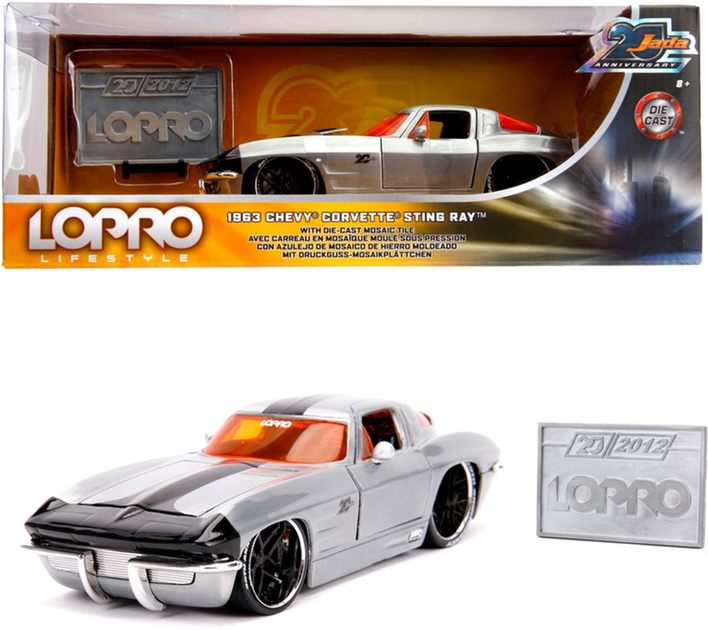 Металева модель автомобіля Simba 1963 Chevy Corvette Wave 2 1:24 (4006333062483) - зображення 1