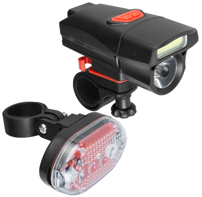 Zestaw lamp rowerowych DPM LED/COB SP0502 (5906881209653) - obraz 1