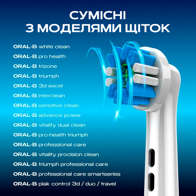 Насадки EB18-X для Oral B 3d white сменные 4 шт для электрической зубной щетки орал би - изображение 7