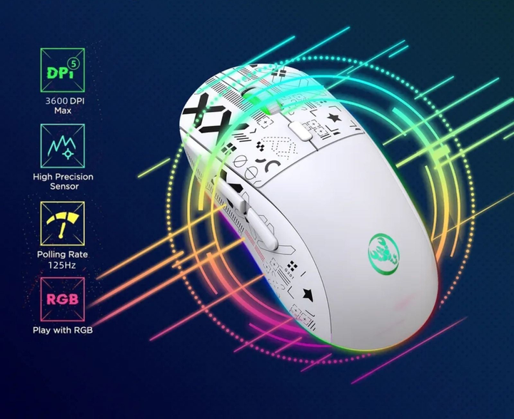 Мышь HYSJ Т90 бесшумная с аккумулятором 2,4G+Bluetooth White - изображение 10