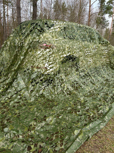 Маскировочная сетка 4х6м для автомобиля, пикапа, внедорожника и техники "Листья зелёные №2" - изображение 2