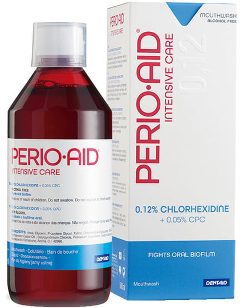 Płyn do płukania ust Dentaid Perio-Aid Intensive Care 0.12% 500 ml (8427426041998) - obraz 1