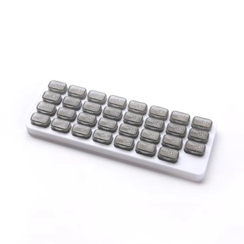 Органайзер для таблеток на 31 день MVM 28.5x10.4x2.9 см Білий/Сірий - зображення 1