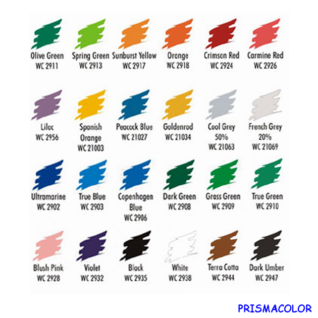 Акварельні кольорові олівці Prismacolor Watercolor 24 кольори - зображення 4