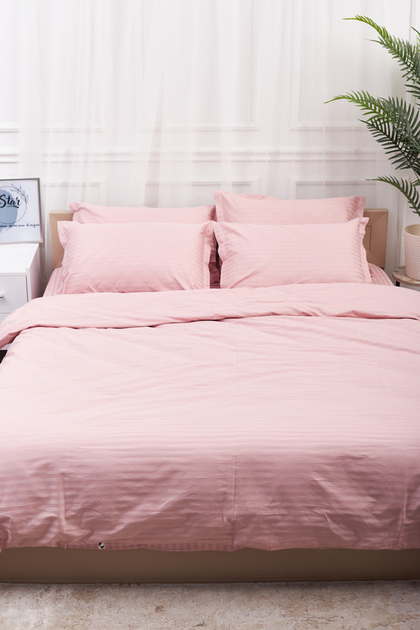 Акція на Комплект постільної білизни Moon&Star Satin Stripe "Stripe Pink" King Size 240x220 см наволочки 70х50х2 см (MS-820003606) від Rozetka