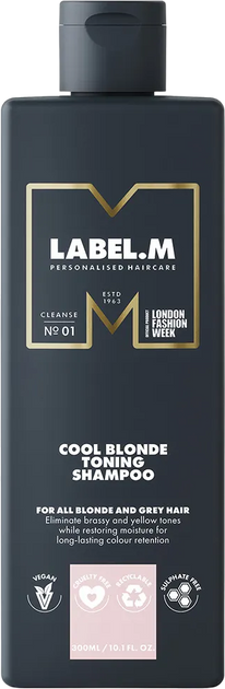 Tonizujący szampon do włosów Label.M Cool Blonde Toning 1000 ml (5056043217245) - obraz 1