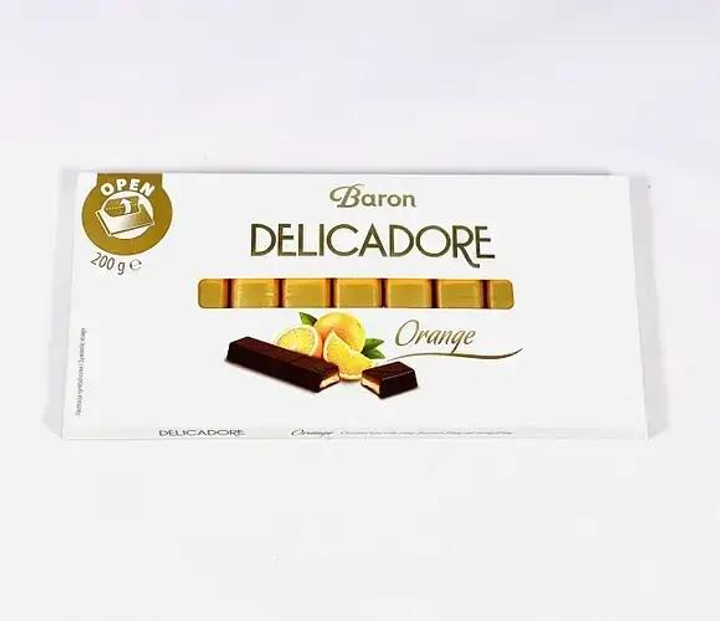 Шоколад черный с апельсином DELIKADOR ORANGE Baron Польша 200 г ...