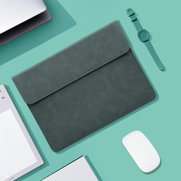 Чехол-конверт Ardissi из ЭКО-замши для MacBook Air 15.3" Темно-зеленый ...