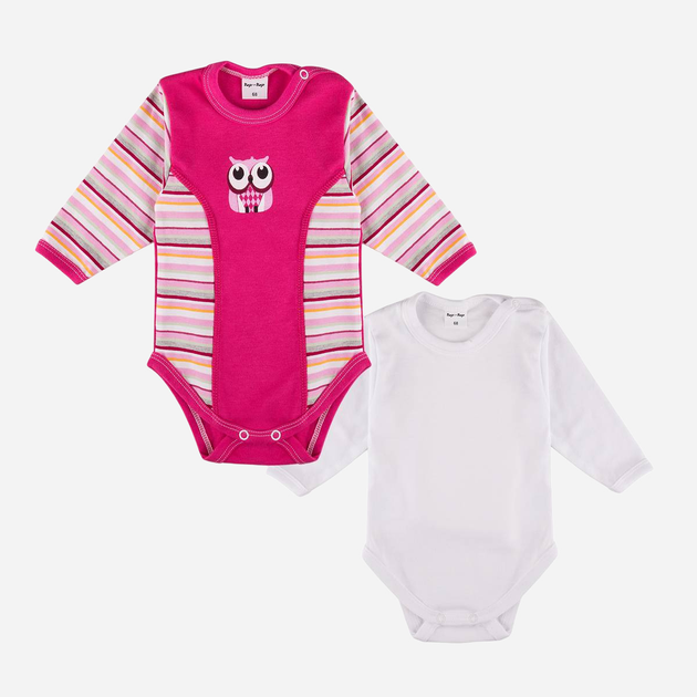 Набір дитячих боді 2 шт для новонароджених для дівчинки Tup Tup T21B206-BS02 62 см Білий/Рожевий (5901845287685) - зображення 1