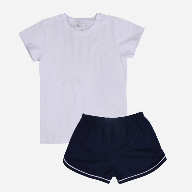 Підлітковий комплект (футболка + шорти) для дівчинки Tup Tup SP100DZ-3100 152 см Білий/Темно-синій (5907744051884) - зображення 1