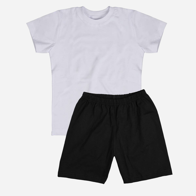 Дитячий комплект (футболка + шорти) для хлопчика Tup Tup SP200CH-1010 134 см Білий/Чорний (5907744051952) - зображення 1