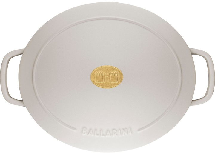 Garnek żeliwny owalny Ballarini Bellamonte z pokrywką kość słoniowa 2.2 l (75003-554-0) - obraz 7