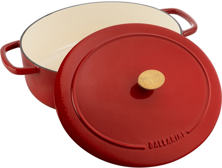 Garnek żeliwny owalny Ballarini Bellamonte z pokrywką czerwony 4.5 l (75003-565-0) - obraz 4