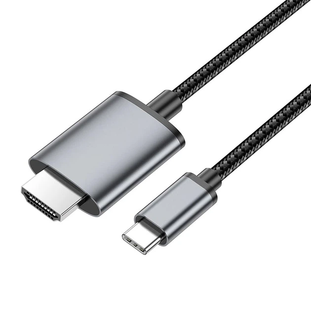 Кабель Hoco HD on-screen cable Type-C to HDTV UA27 4K 2 м Metal-Grey - Фото 5 Кабель Hoco HD on-screen cable Type-C to HDTV UA27 4K 2 м Metal-Grey - зображення 5