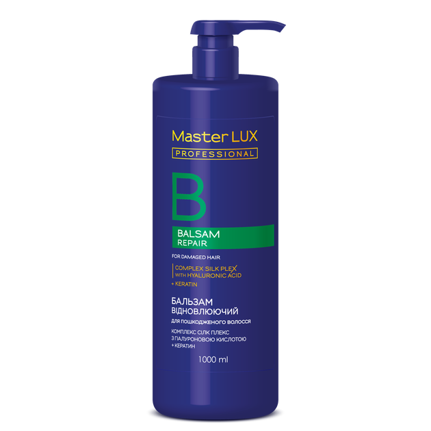 Бальзам Master LUX відновлюючий для пошкодженого волосся (REPAIR) 1000 мл (2126235570) - Фото 1 Бальзам Master LUX відновлюючий для пошкодженого волосся (REPAIR) 1000 мл (2126235570) - изображение 1