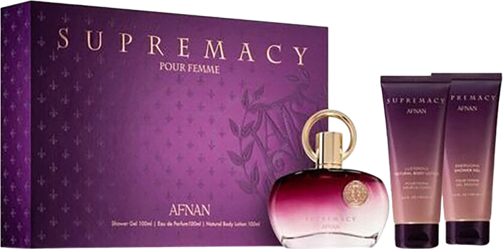 Набір Afnan Supremacy Purple Edp 100 мл + Гель для душу 100 мл + Лосьйон для тіла 100 мл (6290171073000) - зображення 1