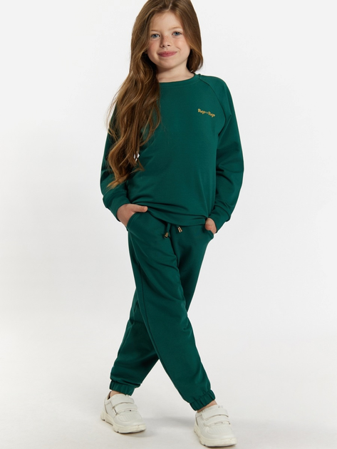 Дитячий спортивний костюм (світшот + штани) для дівчинки Tup Tup 101401-5000 128 см Зелений (5907744490676) - зображення 1