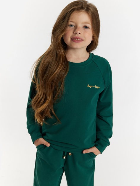 Dres młodzieżowy dziewczęcy (bluza bez kaptura + spodnie) Tup Tup 101401-5000 140 cm Zielony (5907744490690) - obraz 3