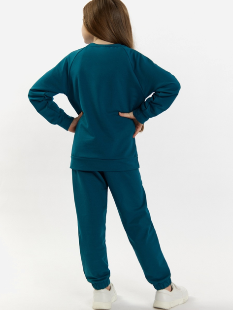 Дитячий спортивний костюм (світшот + штани) для дівчинки Tup Tup 101402-3210 128 см Бірюзовий (5907744490775) - зображення 2