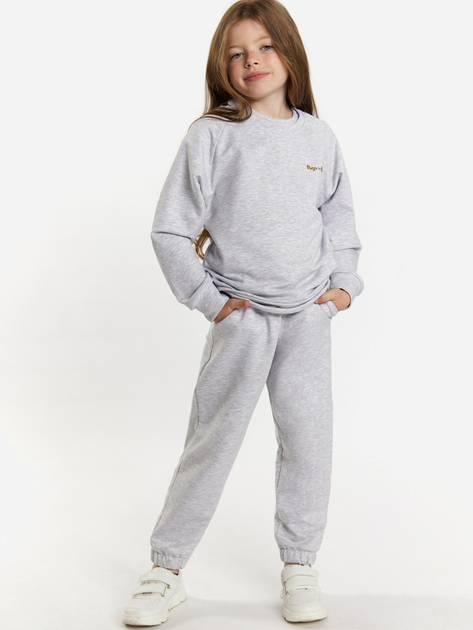 Дитячий спортивний костюм (світшот + штани) для дівчинки Tup Tup 101404-8110 110 см Сірий (5907744490942) - зображення 1