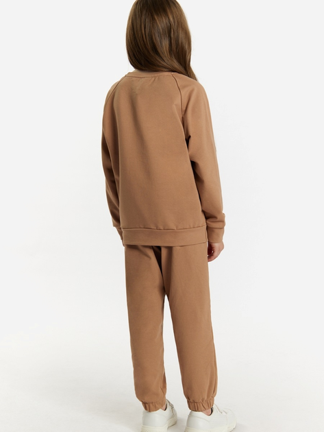 Дитячий спортивний костюм (світшот + штани) для дівчинки Tup Tup 101405-1070 104 см Світло-коричневий (5907744491031) - зображення 2
