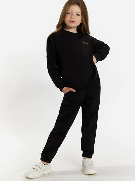 Komplet dziecięcy sportowy (bluza + spodnie) dla dziewczynki Tup Tup 101407-1010 104 cm Czarny (5907744491239) - obraz 1