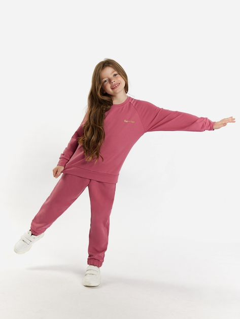 Komplet młodzieżowy sportowy (bluza + spodnie) dla dziewczynki Tup Tup 101409-2000 146 cm Ciemnoróżowy (5907744491505) - obraz 1