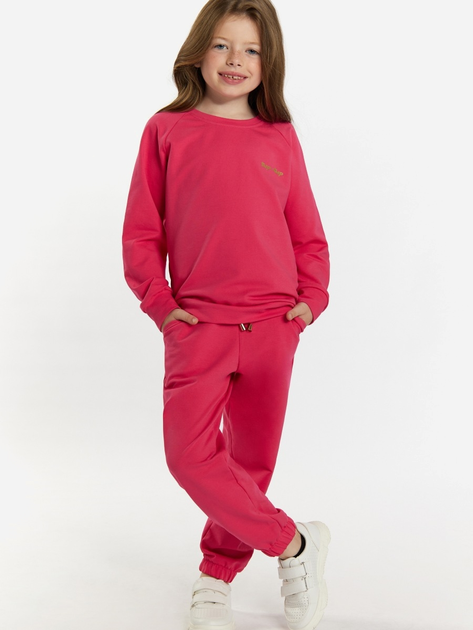 Дитячий спортивний костюм (світшот + штани) для дівчинки Tup Tup 101410-2200 128 см Малиновий (5907744491574) - зображення 1