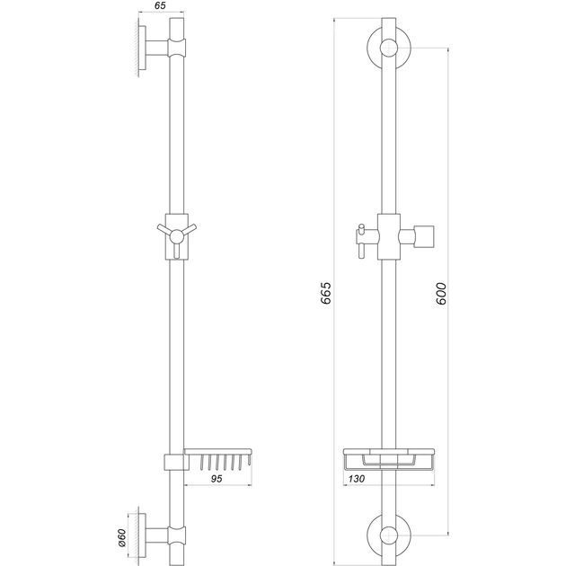 Душова стійка Globus Lux DS-1106-CR - зображення 6