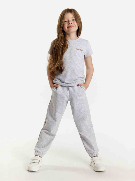Koszulka dziecięca dla dziewczynki Tup Tup 101500-8110 134 cm Szara (5907744500115) - obraz 1