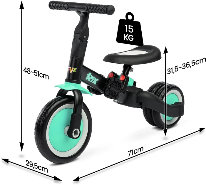 Велосипед Caretero Toyz Fox 2 в 1 Turquoise (TOYZ-0261) - изображение 11