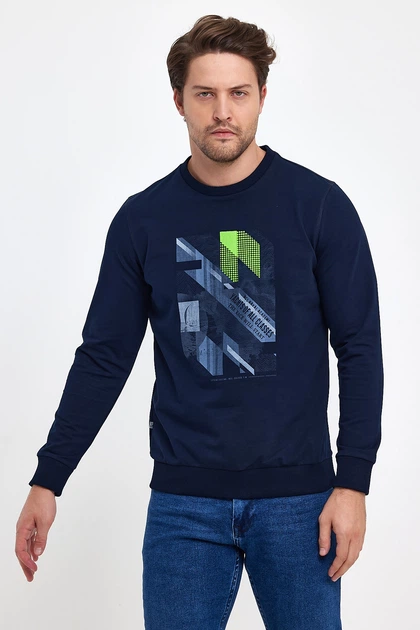 Свитшот с принтом Trend Collection 36072 Темно-синий (LACIVERT) M - изображение 8