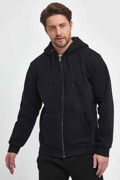Кофта на замке спортивная флис Trend Collection 6164 черный (SIYAH) 2XL - Фото 3 Кофта на замке спортивная флис Trend Collection 6164 черный (SIYAH) 2XL - изображение 3