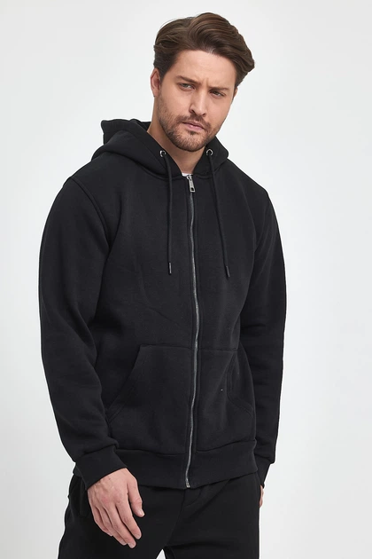 Кофта на замке спортивная флис Trend Collection 6164 черный (SIYAH) 2XL - Фото 6 Кофта на замке спортивная флис Trend Collection 6164 черный (SIYAH) 2XL - изображение 6