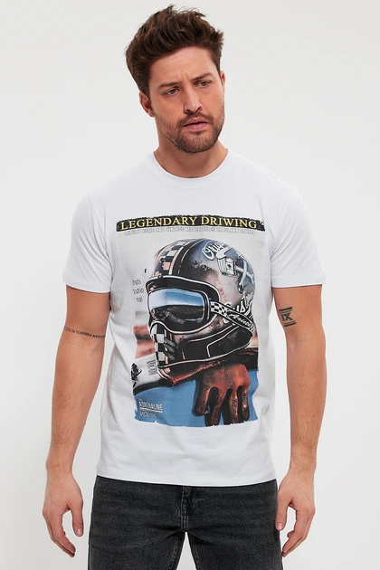Футболка с принтом Trend Collection 4049 белый + принт (BEYAZ) L - Фото 6 Футболка с принтом Trend Collection 4049 белый + принт (BEYAZ) L - изображение 6