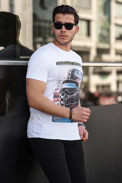 Футболка с принтом Trend Collection 4049 белый + принт (BEYAZ) L - Фото 9 Футболка с принтом Trend Collection 4049 белый + принт (BEYAZ) L - изображение 9